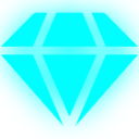 A solid square block of bright electric cyan color.
