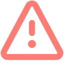 A red triangle with an exclamation mark inside, representing a warning sign.