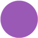 Purple circle icon with a flat design.
