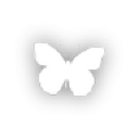 A white silhouette of a butterfly centered on a solid black background.