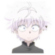 Killua Zoldyck with wide, shocked eyes and a blank expression.