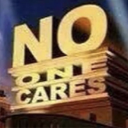 The 20th Century Fox studio logo text edited to spell out NO ONE CARES in bold gold letters.