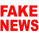 Text reading FAKE NEWS in bold red and black letters.