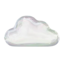 A small, white, fluffy cloud with a simple, rounded design.