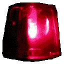 A red emergency beacon flashing rapidly against a black background.