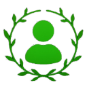 Human silhouette framed by a green laurel wreath.