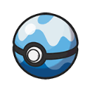 Dive Ball with its signature blue and white wave pattern.