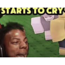 IShowSpeed making a dramatic, exaggerated crying face while looking off-camera.