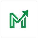Letter M with a green arrow pointing upwards to signify growth.