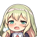 Anime girl with blonde hair making a smug, unimpressed expression with side-eye.