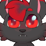 Fox character with black fur and red eyes alternating between wide-eyed and closed-eye expressions.