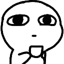 A simple white character with large, wide-open eyes looking confused.