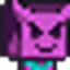 Demon Steve with a purple blocky head and a mischievous grin.
