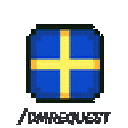 Swedish flag rendered in a square pixel art style.