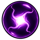 Glowing purple orb swirling with crackling magical energy.