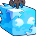 Ice Fruit from Blox Fruits rendered as a blue pixelated cube with a stem.