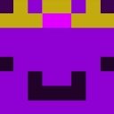 Wemmbu character with a purple face and a golden crown smiling.