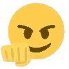 A yellow smiley face with a smug expression extending a fist forward as if punching the viewer.