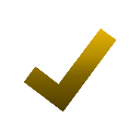 Gold checkmark icon centered on a black background.
