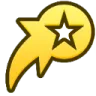 A yellow shooting star icon with a smaller star inside, representing a creator badge.