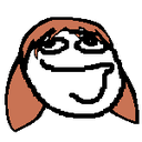 Chiyo with brown hair giving a smug, side-eye smirk.