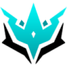 A glowing cyan crown icon centered on a dark background.