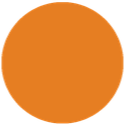 Orange circle with a flat, solid color design.