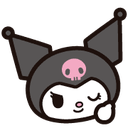 Kuromi winks and gives a thumbs up gesture.