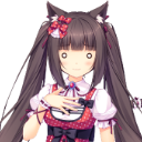 Chocola from Nekopara with wide eyes and star-shaped pupils looking shocked.