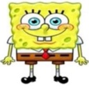 SpongeBob SquarePants standing with a wide, happy smile.
