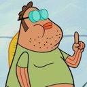 A cartoon man wearing glasses and a green shirt holds up one finger to make a pedantic point.