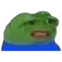 Pepe the Frog with a distorted, shocked, and pained facial expression.
