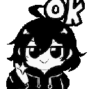 Anime character with a smug expression giving a thumbs-up gesture with the word OK above their head.