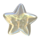 A translucent, golden star with a soft, glowing, three-dimensional appearance.