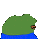 Pepe the Frog character shrinking and moving to the right side of the frame.