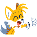 Tails the fox smiling and giving a thumbs up gesture.