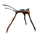 Sea Treader Leviathan standing on long thin legs with a blue glowing back.