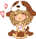PuppyGirlKiss animated Discord emote | Custom stickers