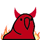 DevilParot animated GIF emoji - Autism Mansion