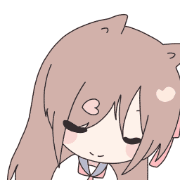 Anime girl with cat ears rhythmically bobbing her head to music.