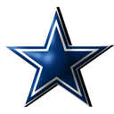 Dallas Cowboys star logo in blue and silver with a 3D metallic effect.