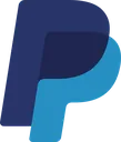 PayPal logo featuring two interlocking letter P characters in shades of blue.