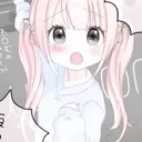 Anime girl with pink hair and pigtails looking shocked with an open mouth.