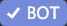 A blue rectangular badge containing a white checkmark and the text BOT in a sans-serif font.