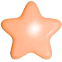 A five-pointed star with rounded edges in a soft orange color.