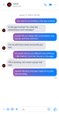 A smartphone screen showing a text message conversation with no replies.