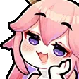 Yae Miko with a smug expression and a hand near her chin.