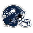 Seattle Seahawks football helmet with the team logo on the side.