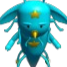 A blue, 3D-style creature with a golden tusk and a star on its forehead looks directly forward with a blank expression.