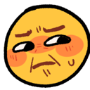 Yellow emoji face with squinted eyes and a strained, uncomfortable expression of disgust.